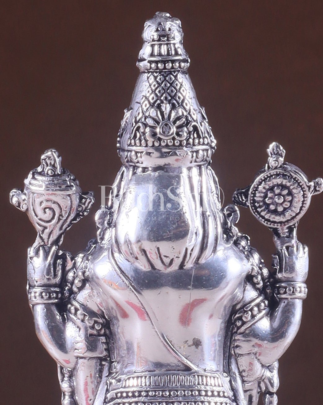 Brass Superfine Tirupati Balaji Silver - Plated Idol - Budhshiv.com