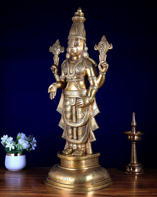 Brass Superfine Tirupati Balaji Statue - 30" - Budhshiv.com