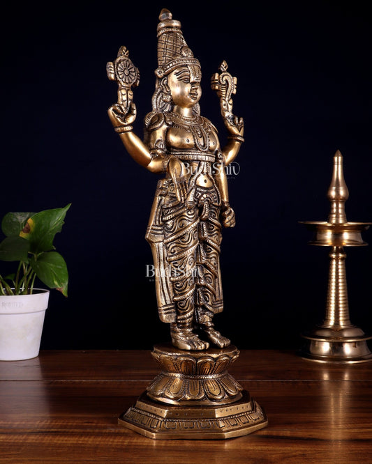 Brass Tirupati Balaji Idol - 16 Inch - Budhshiv.com