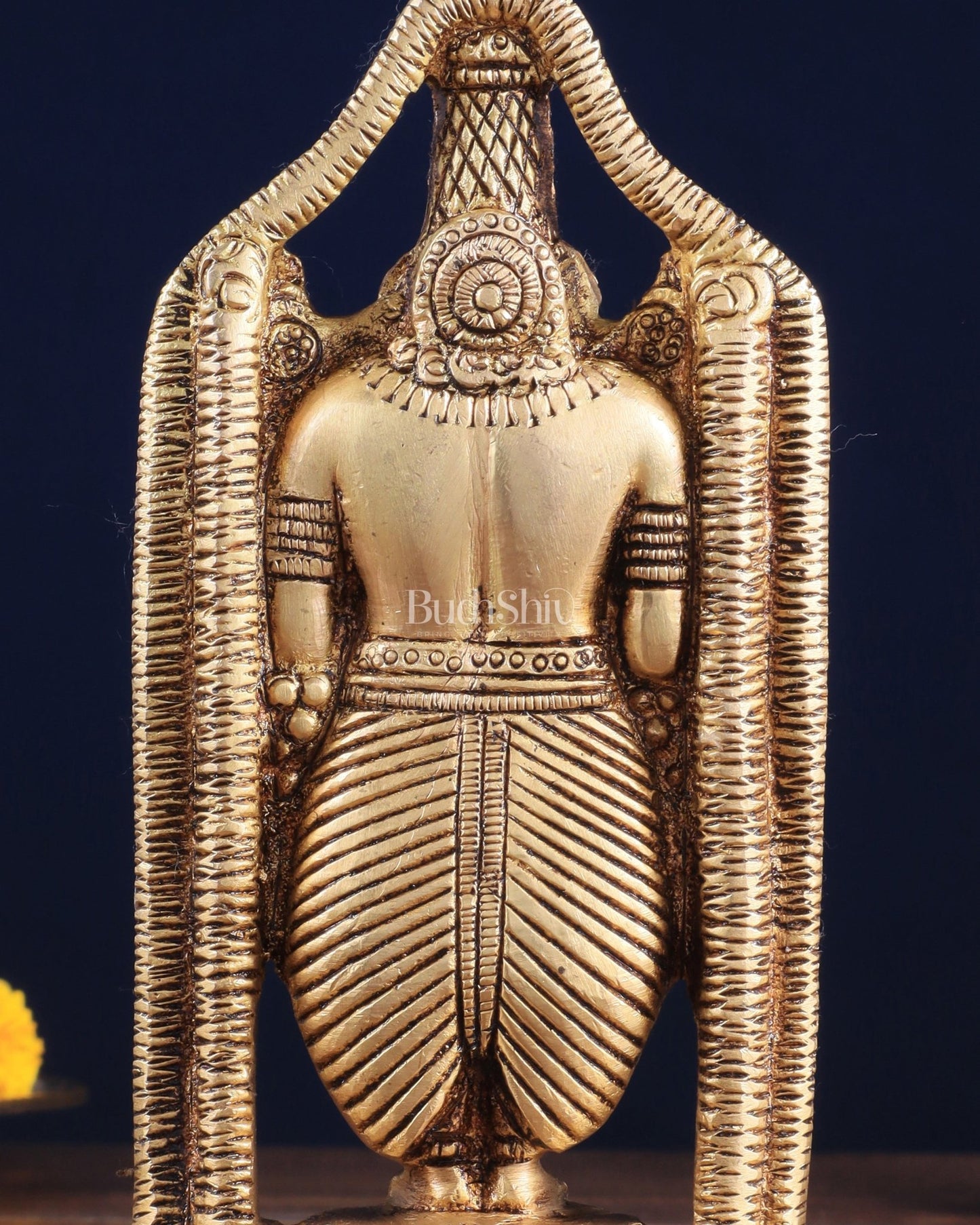 Brass Tirupati Balaji Lord Venkateshwara Idol – 7" x 4" x 2" | Finely Carved Divine Statue - Budhshiv.com