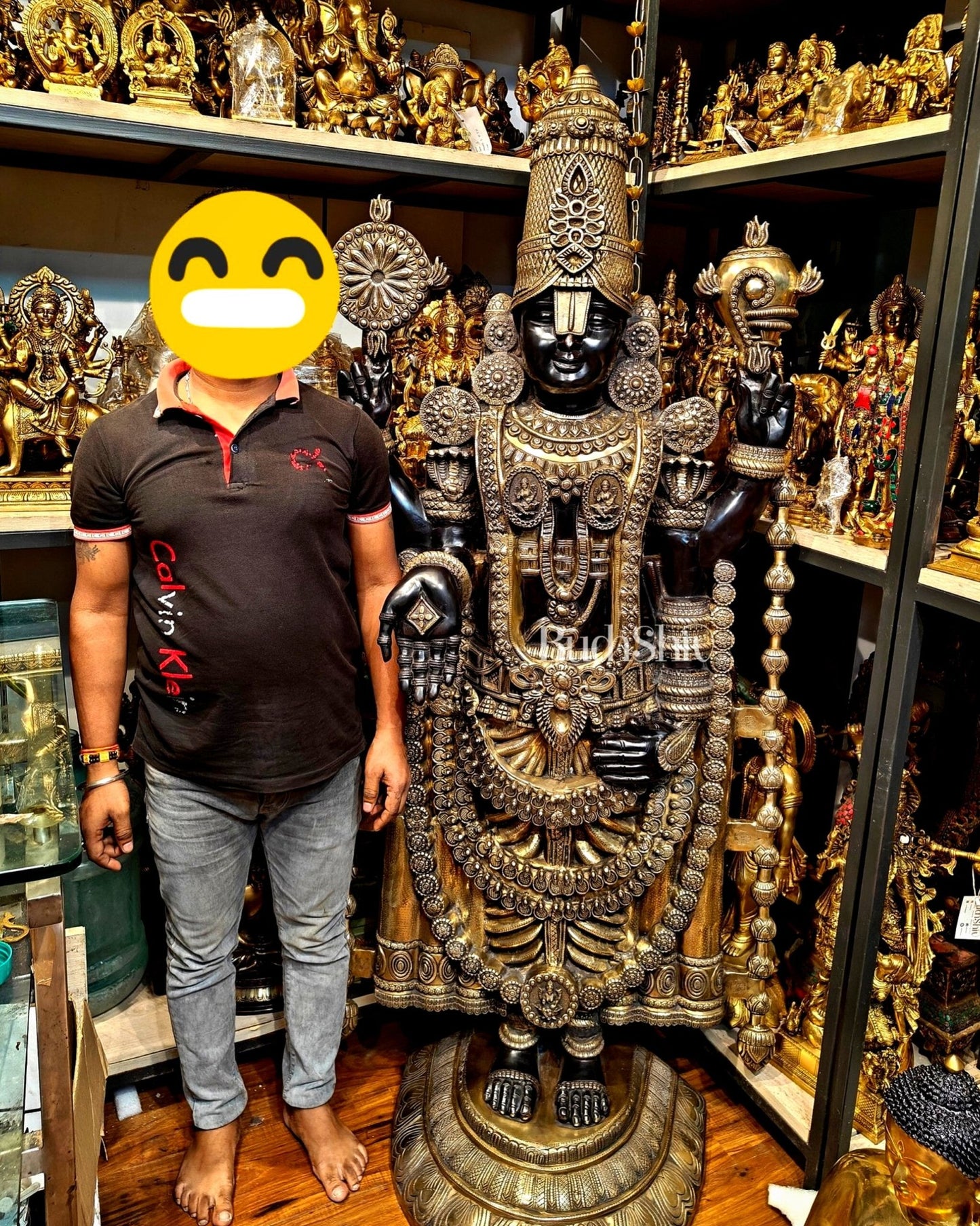 Brass Tirupati Balaji Lord Venkateshwara Swamy 6 Feet Statue - Budhshiv.com