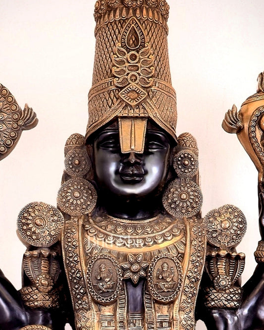 Brass Tirupati Balaji Lord Venkateshwara Swamy 6 Feet Statue - Budhshiv.com
