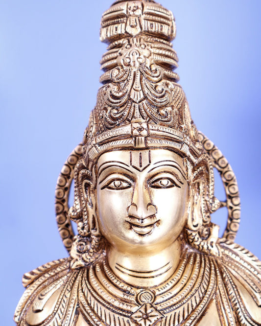 Brass Tirupati Balaji Statue – Finely Handcrafted Lord Venkateswara Sculpture (30 Inches) - Budhshiv.com