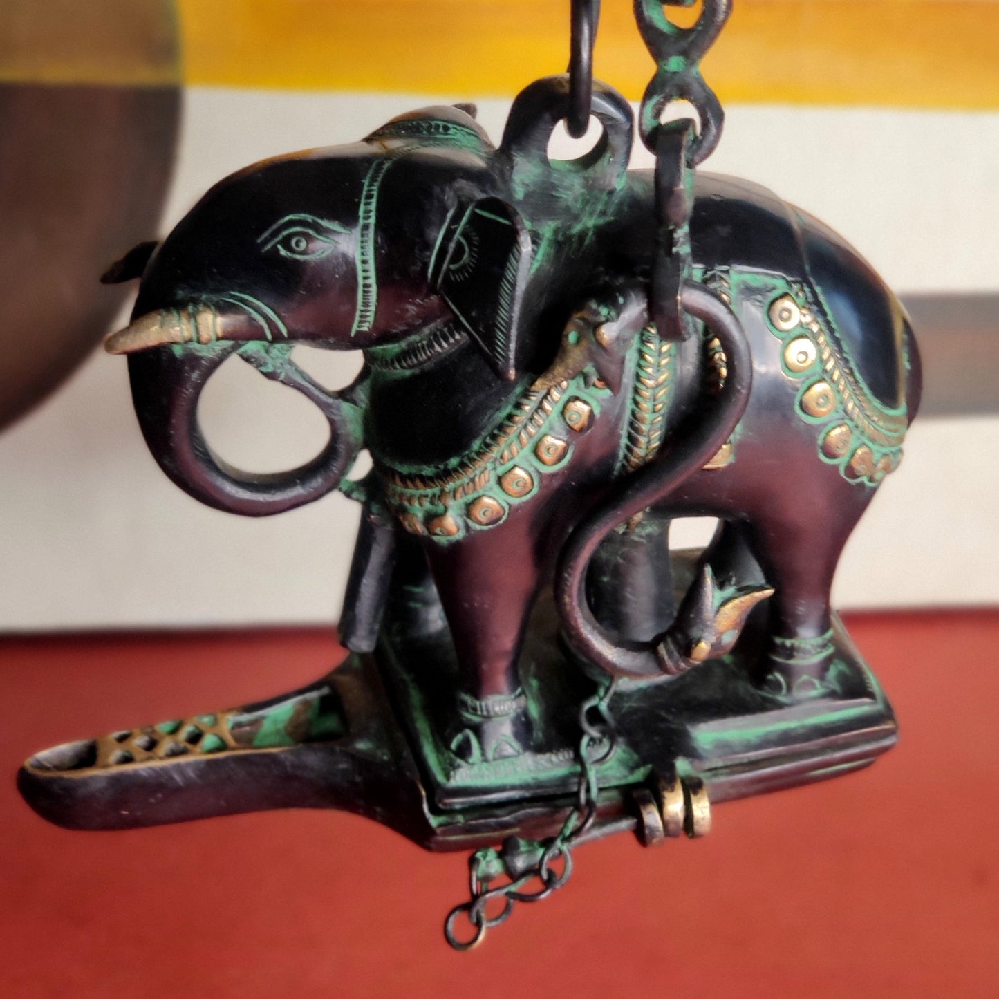 Brass Unique Hanging Elephant Lamp antique - Budhshiv.com