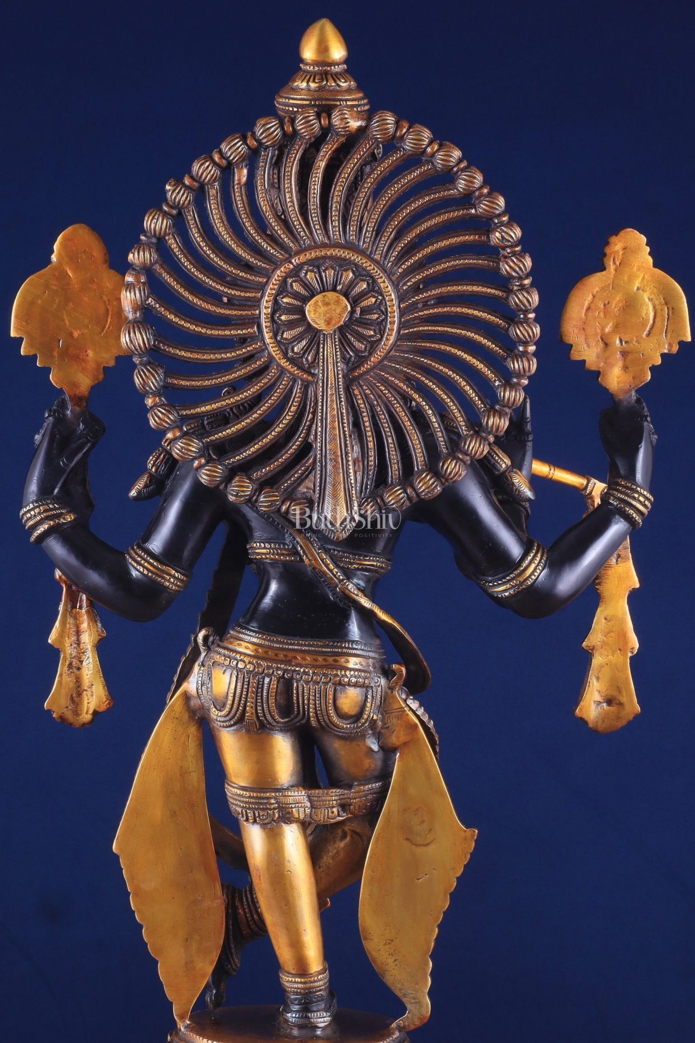 Brass Vishnu roopam Krishna Statue | Black | Height 24 Inch - Budhshiv.com
