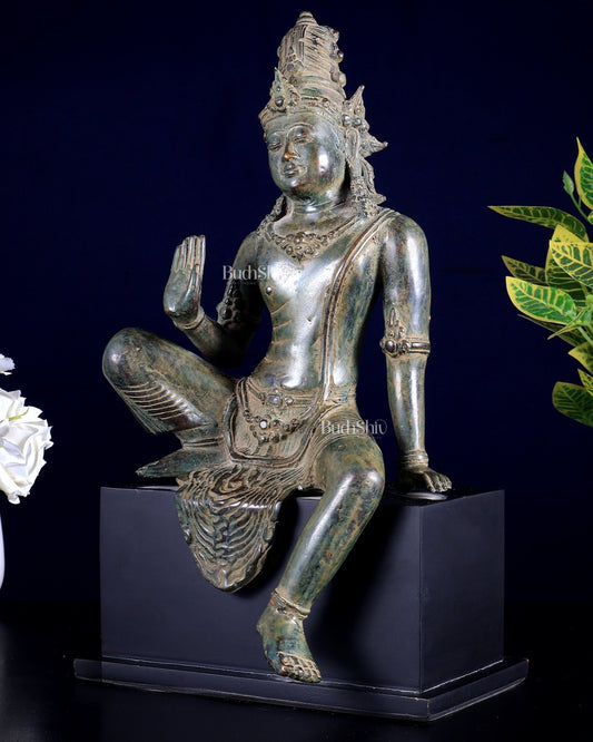 Bronze Avalokiteshvara (Kwan Yin) – Bodhisattva of Compassion 14 inch - Budhshiv.com