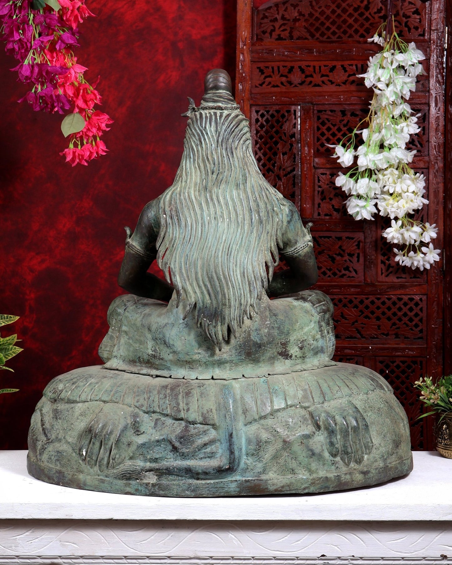 Bronze Lord Shiva in Meditation – Dhyana Mudra Mahadev Sculpture, 30 inch - Budhshiv.com