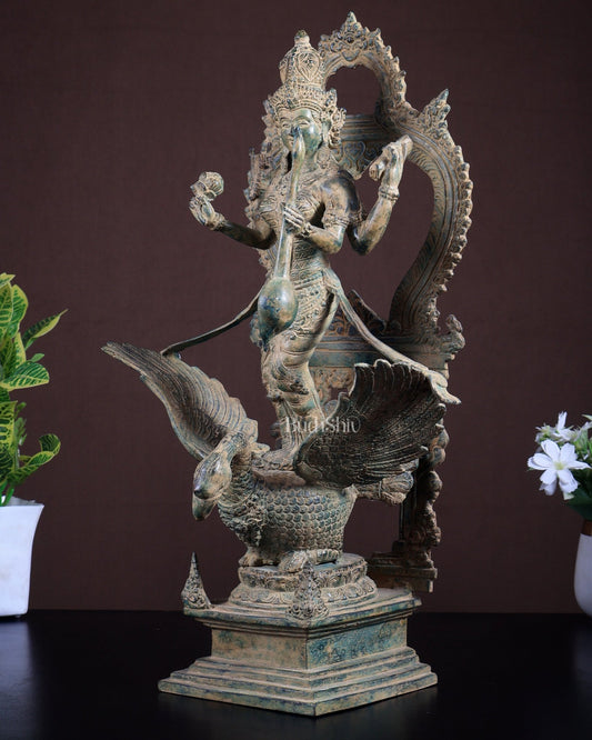 Bronze Saraswati Statue on Swan | Lost Wax Museum Grade Art - Budhshiv.com