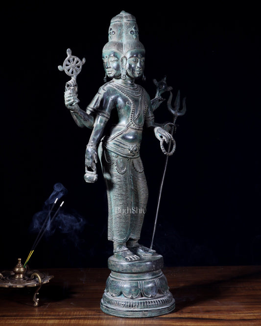 Bronze Standing Lord Brahma Statue 21.5" - Budhshiv.com