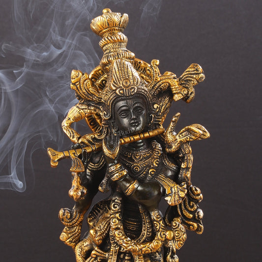 Divine 15 - Inch Brass Krishna Idol - Budhshiv.com