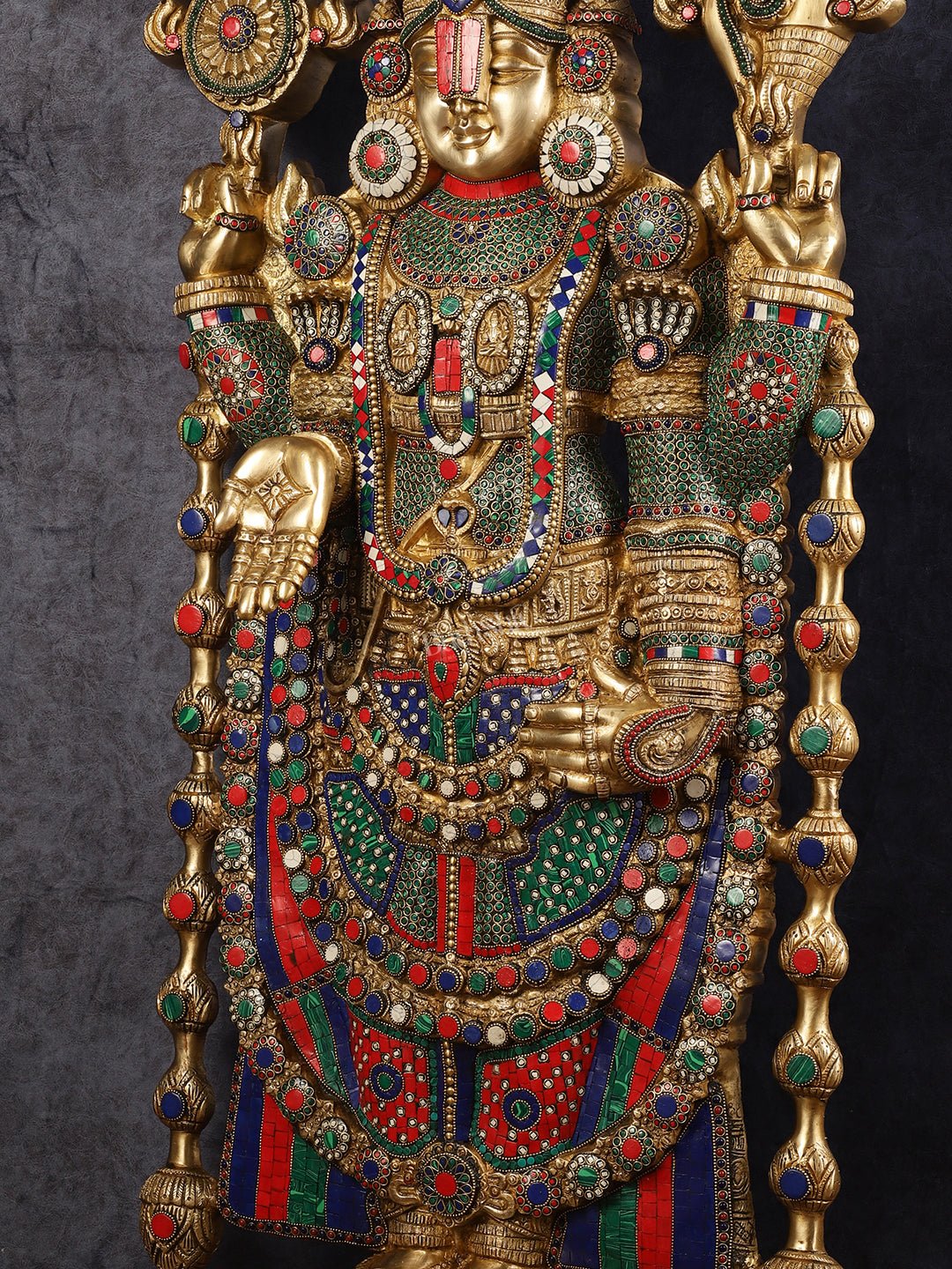 Divine Brass Tirupati Balaji Idol 48 inch - Budhshiv.com