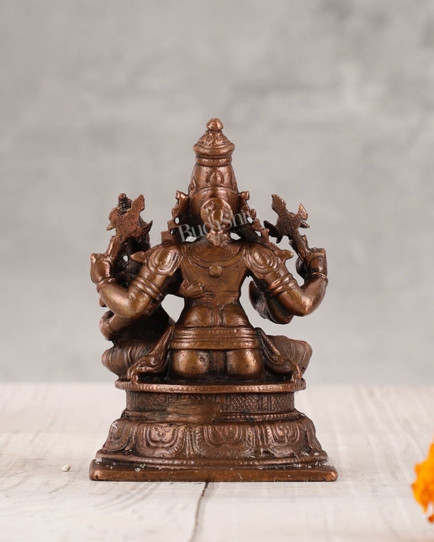 Divine Pure Copper Vishnu Lakshmi Idol - 4 inch - Budhshiv.com
