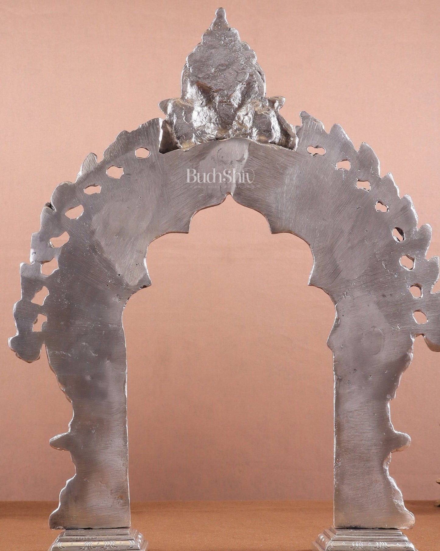 Exquisite Brass Standing Prabhavali Arch Frame 17 inch silver plated - Budhshiv.com