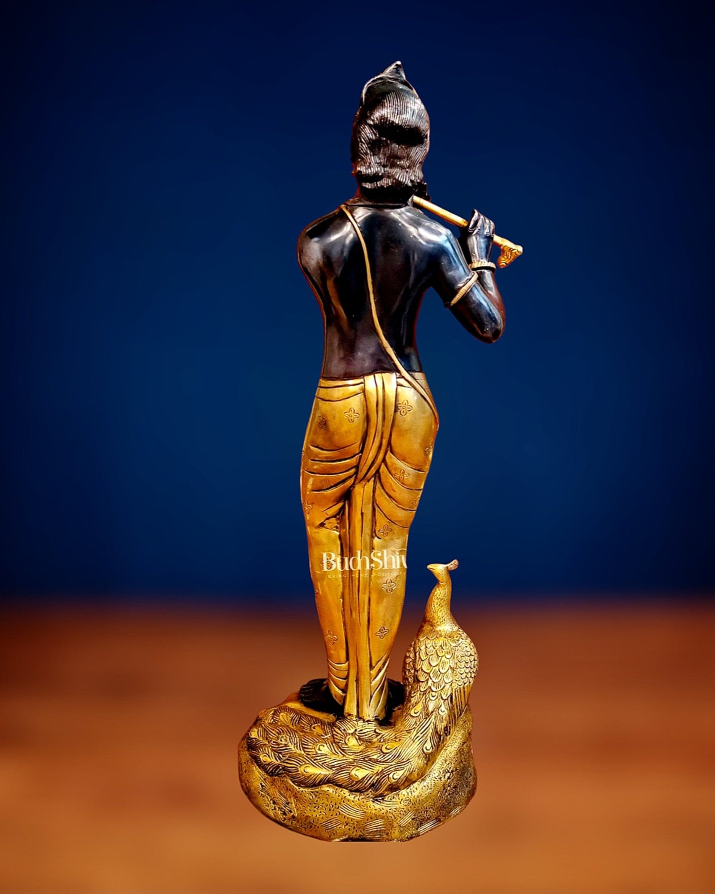 Exquisite Krishna Murlidhar Brass Idol 29" - Budhshiv.com