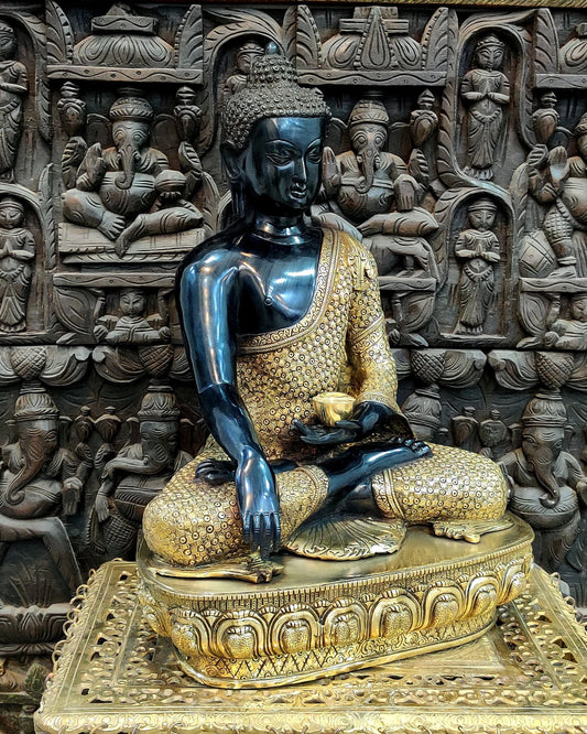 Fine Brass Buddha Statue | Bhoomisparsha Mudra |22.5 inch - Budhshiv.com
