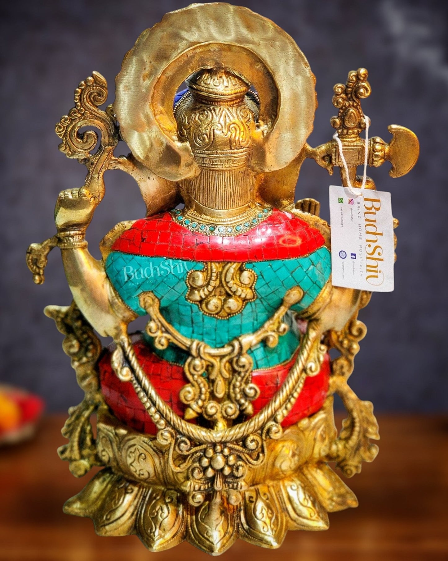 Ganesha Brass Idol Ganapati Brass Idol 16 inch - Budhshiv.com