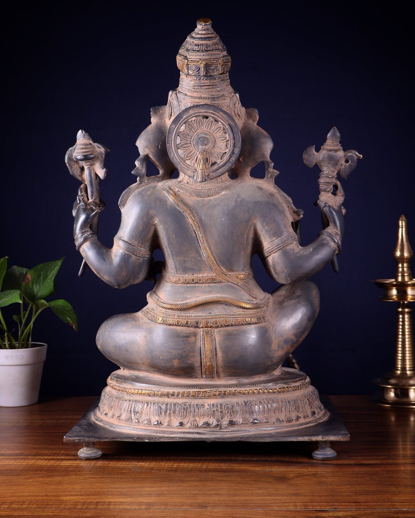 Ganesha Brass statue - Majestic 21 - Inch Height - Budhshiv.com
