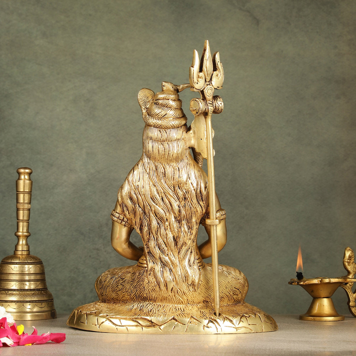 Handcrafted Brass Lord Shiva in meditation Statue | Height 10.5 " - Budhshiv.com