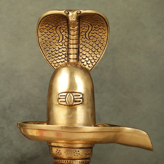 Handcrafted Pure Brass Shiva Lingam 9" - Budhshiv.com