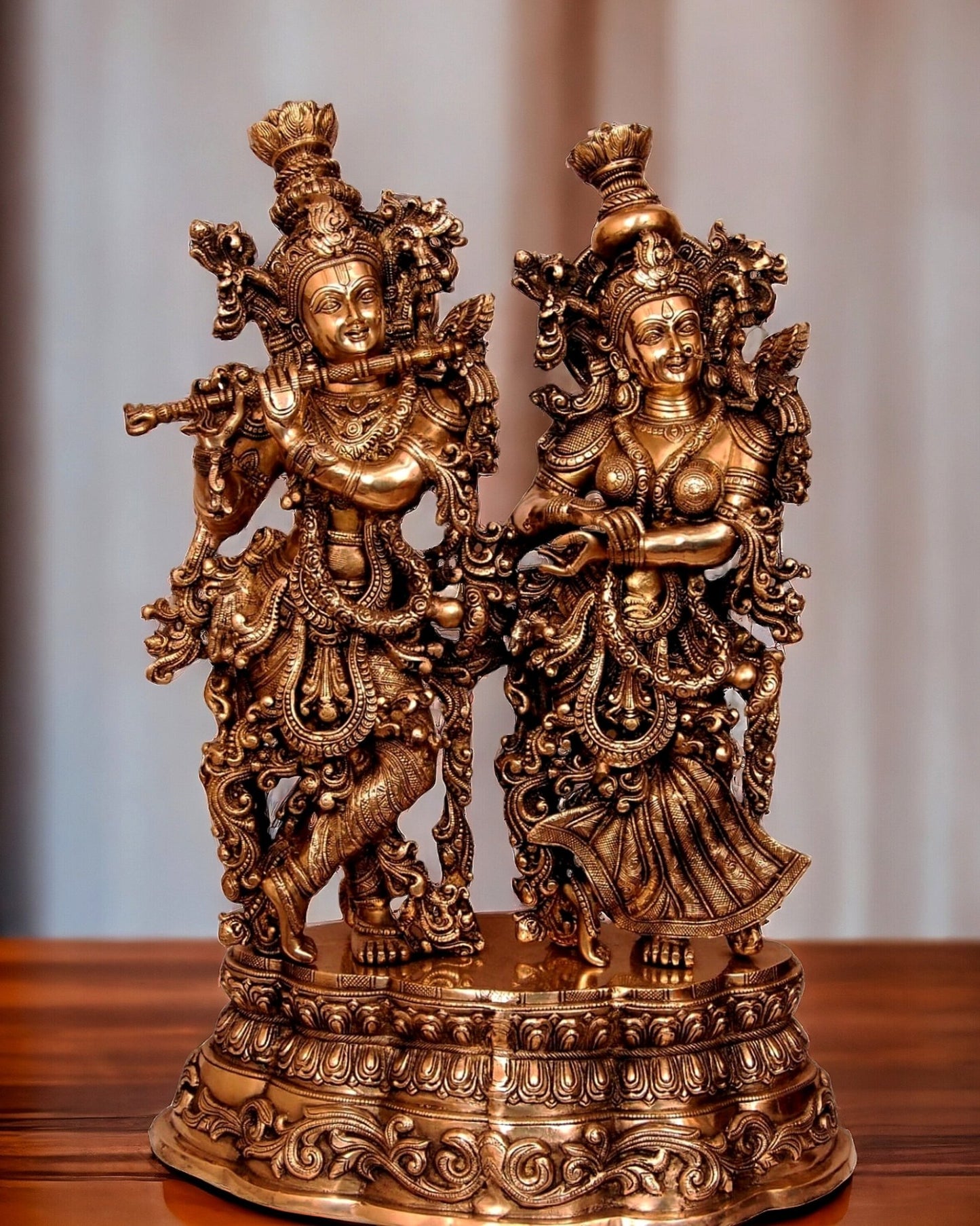 Handmade Brass Radha krishna Idols 28 inch - Budhshiv.com