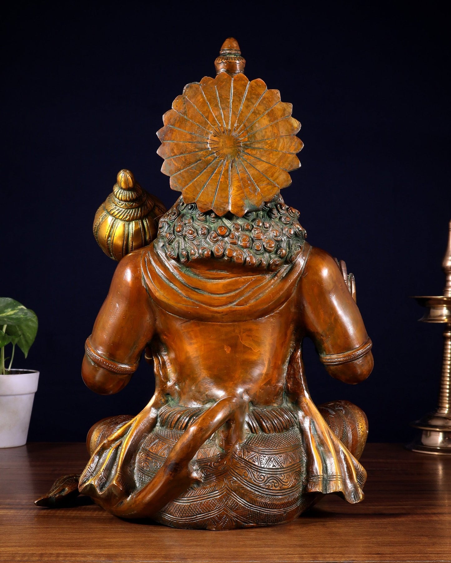 Hanuman Brass statue dual tone 17" Height - Budhshiv.com