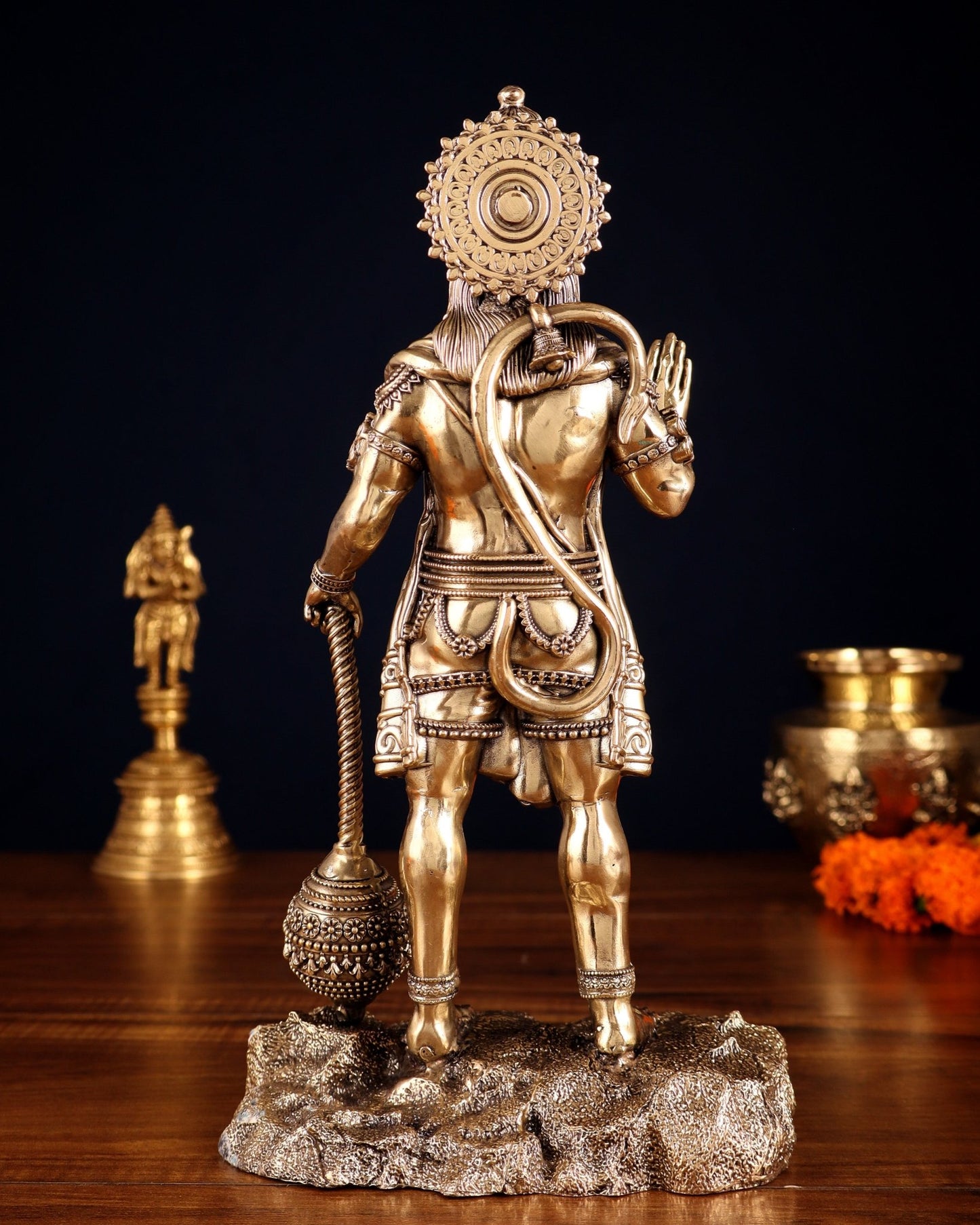 Intricate Brass Standing Hanuman Ji Idol – Superfine Finish | 12" - Budhshiv.com