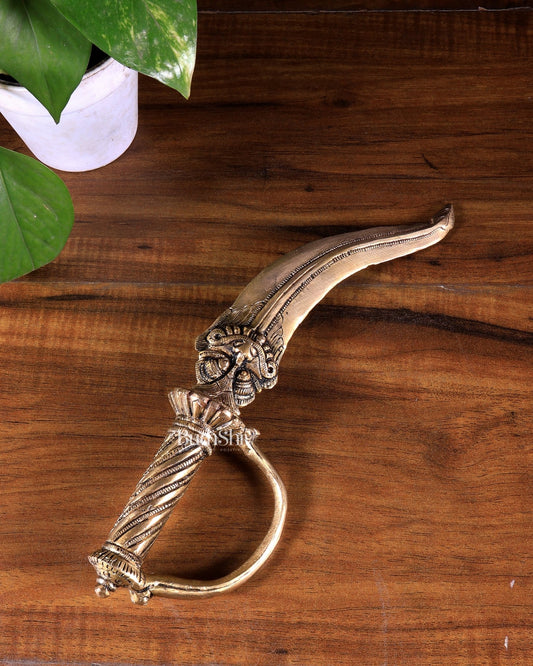 Kirtimukha Design Brass Katar for Ceremonies - Budhshiv.com