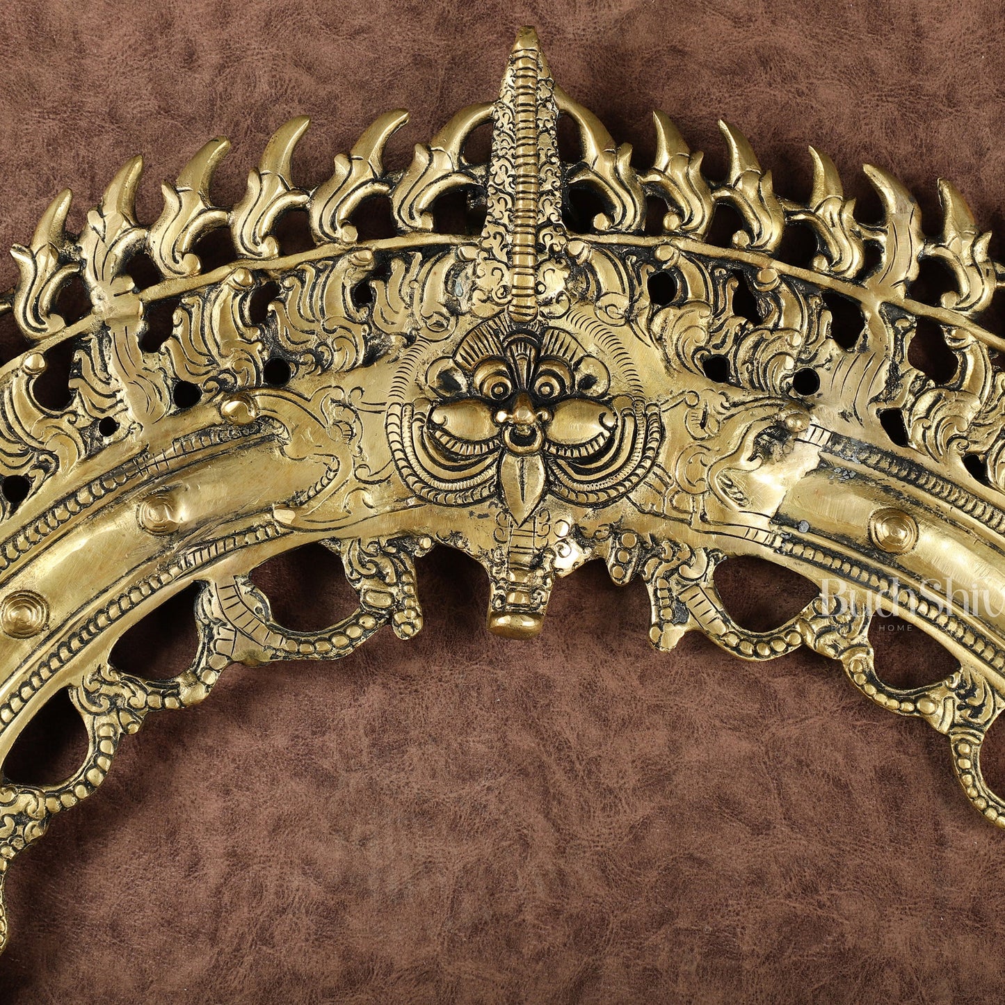 Large Brass Prabhavali Frame – Superfine Wall Hanging, 24 x 31 Inch - Budhshiv.com