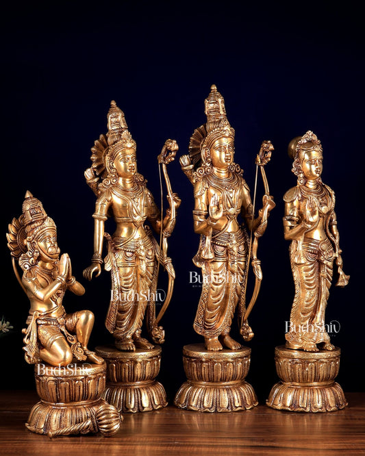 Large Brass Ram Darbar Set Superfine idols 24" - Budhshiv.com