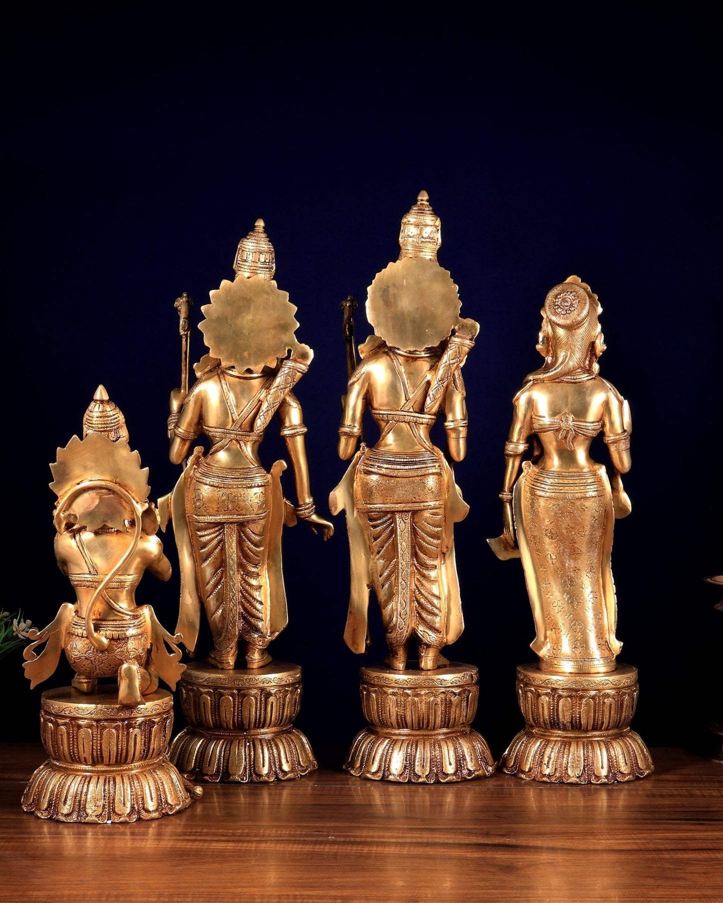 Large Brass Ram Darbar Set Superfine idols 24" - Budhshiv.com