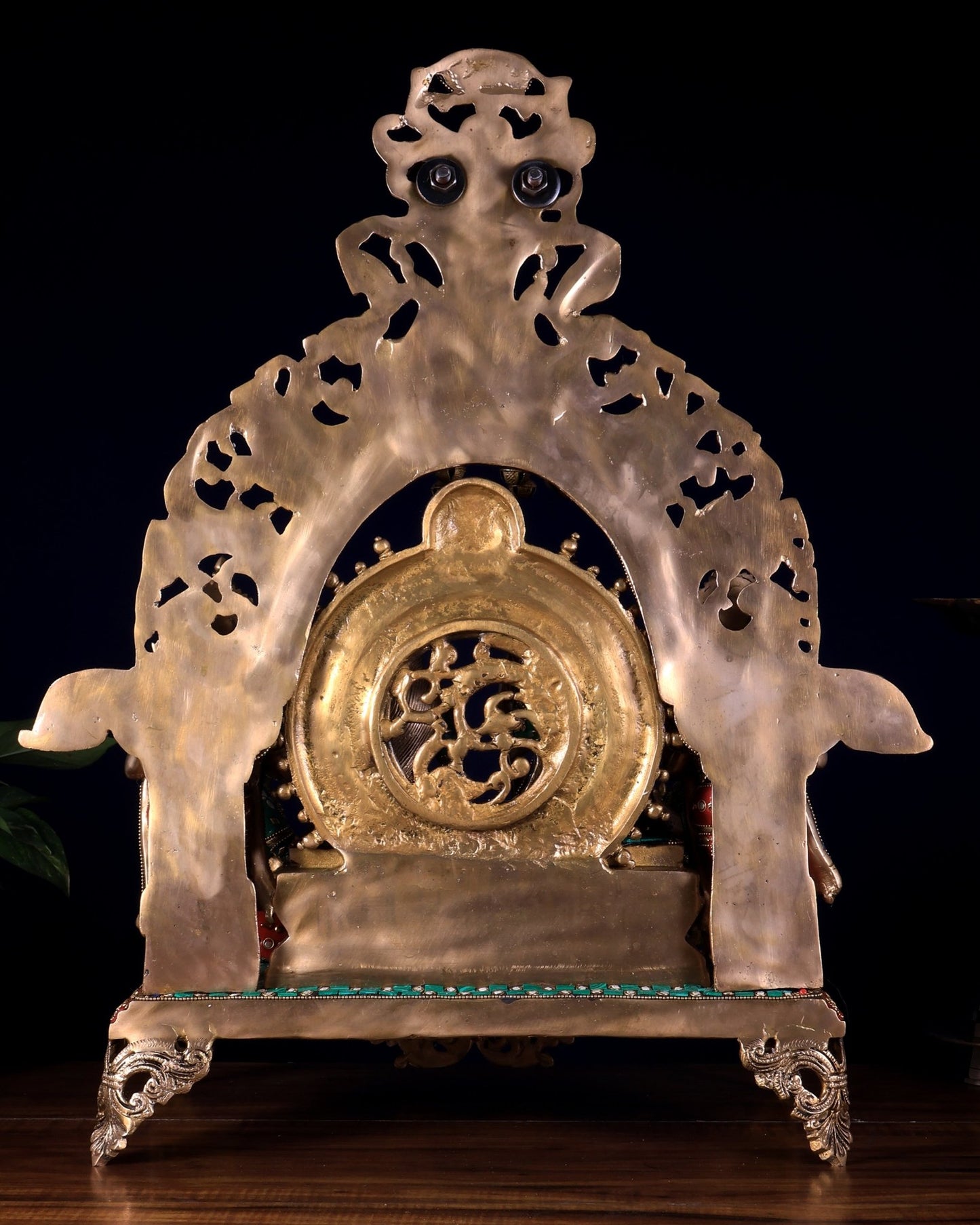 Large Brass Ram Darbar sitting Idol |(Ramapatabhishekam) 23" meenakari Stonework - Budhshiv.com
