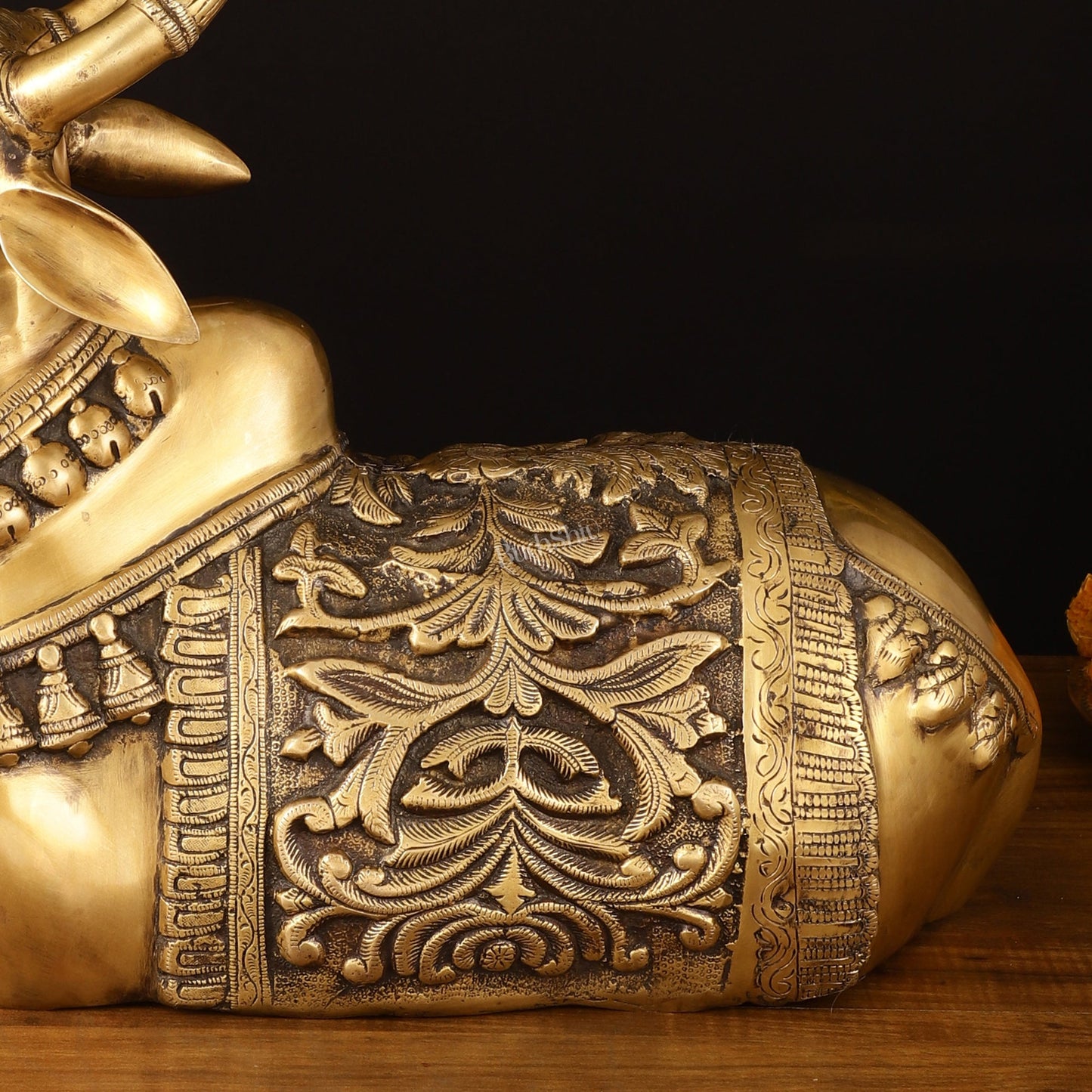 Large Brass Superfine Nandi Sculpture - 21" Divine Statue - Budhshiv.com