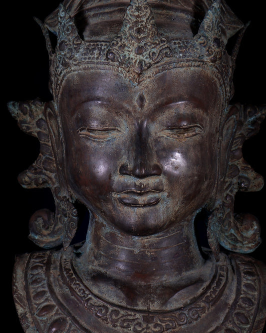 Large Bronze Shiva Face Head statue – Lost Wax Method 32" - Budhshiv.com
