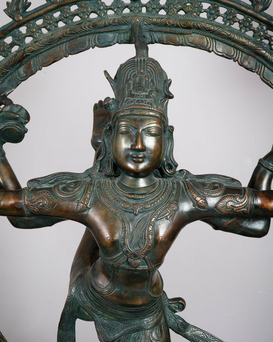 Large Pure Brass Nataraja in Ananda Tandava – 34.5" - Budhshiv.com