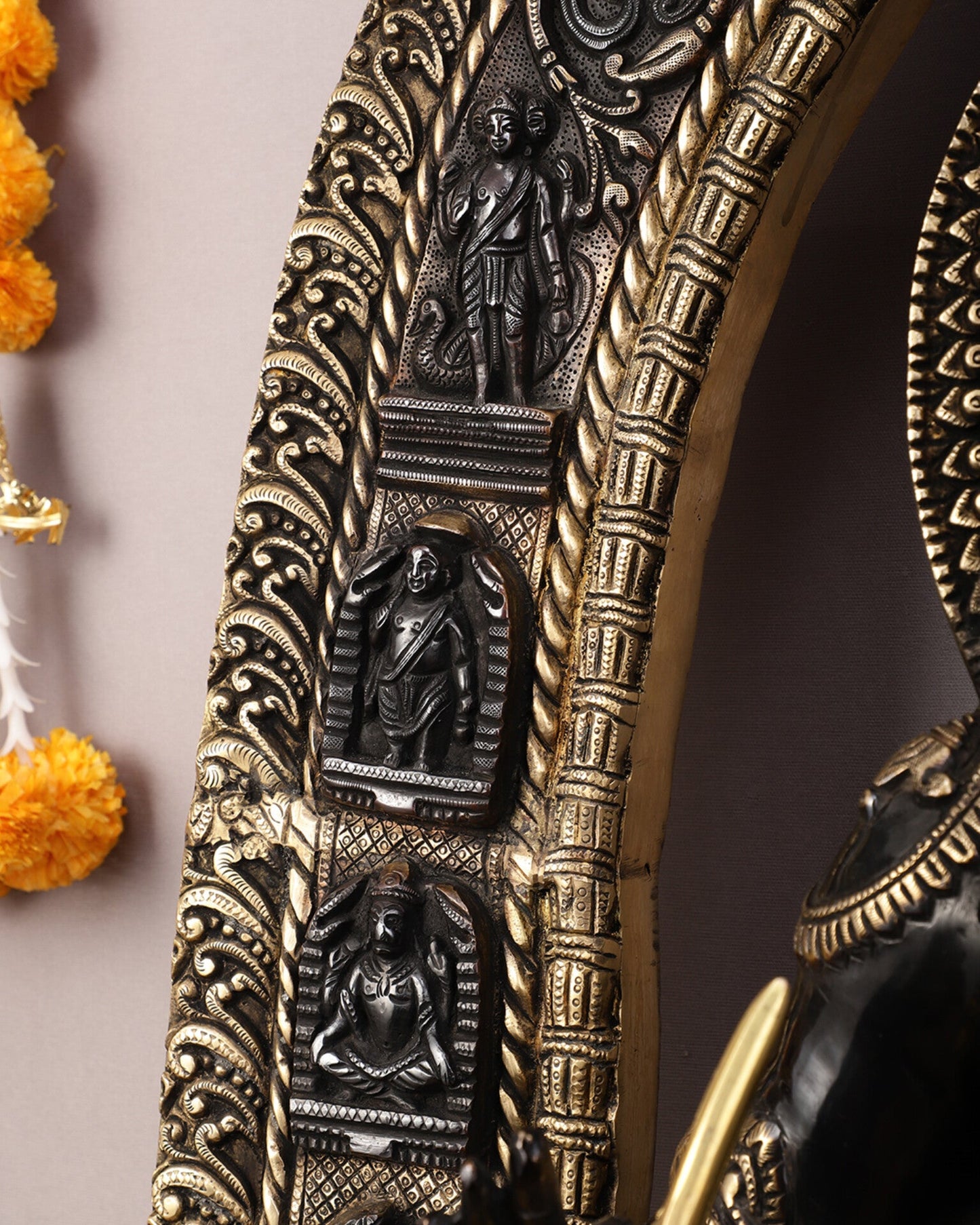 Magnificent Superfine Brass Ayodhya Ram Lalla Statue - 53" Black Finish Large Murti - Budhshiv.com