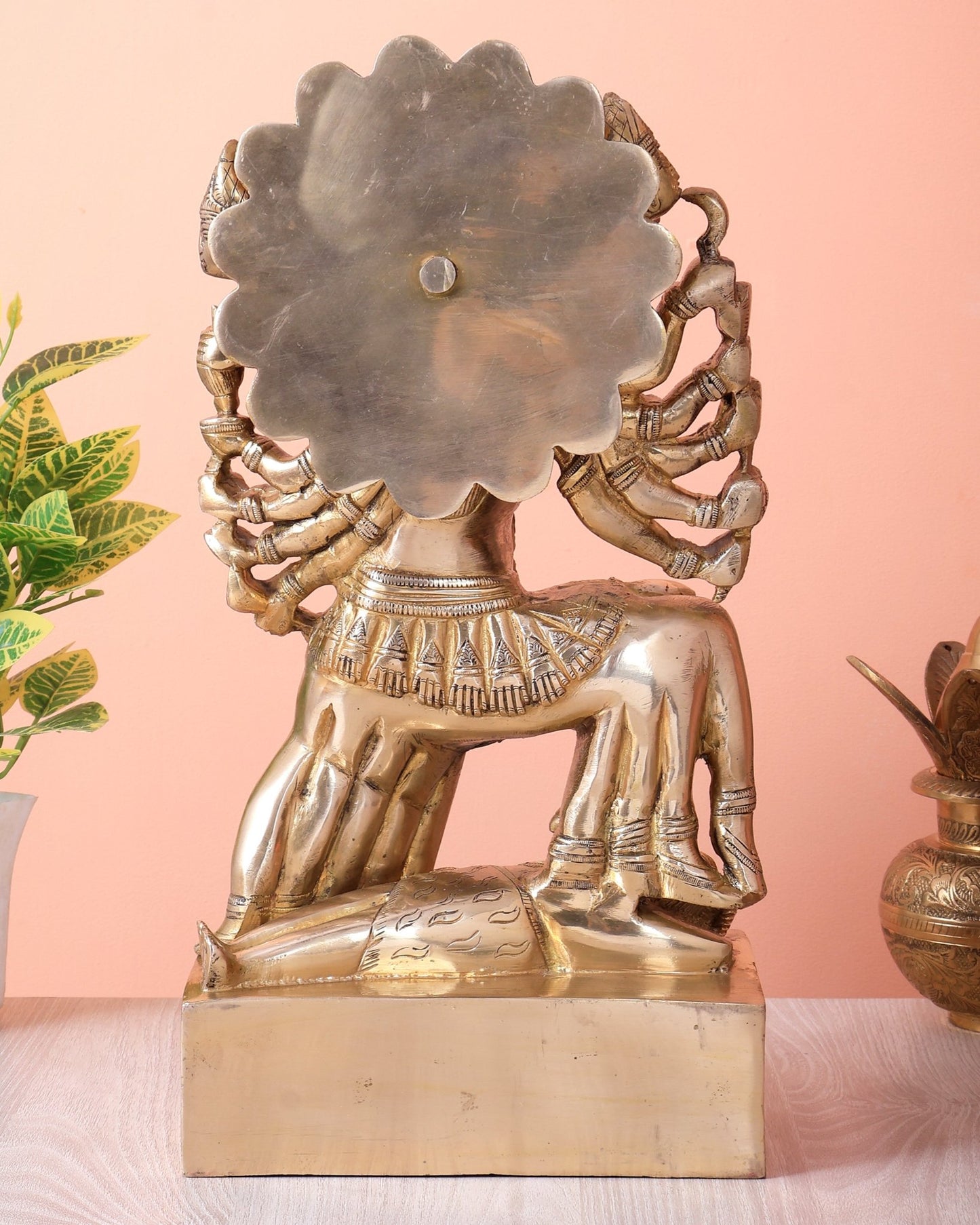 Mahakali Brass Statue 15 inch glossy lacquer finish - Budhshiv.com