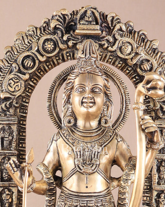 Majestic Ayodhya Ram Lalla Superfine Brass Sculpture - Matte Edition, 18.5 Inch - Budhshiv.com