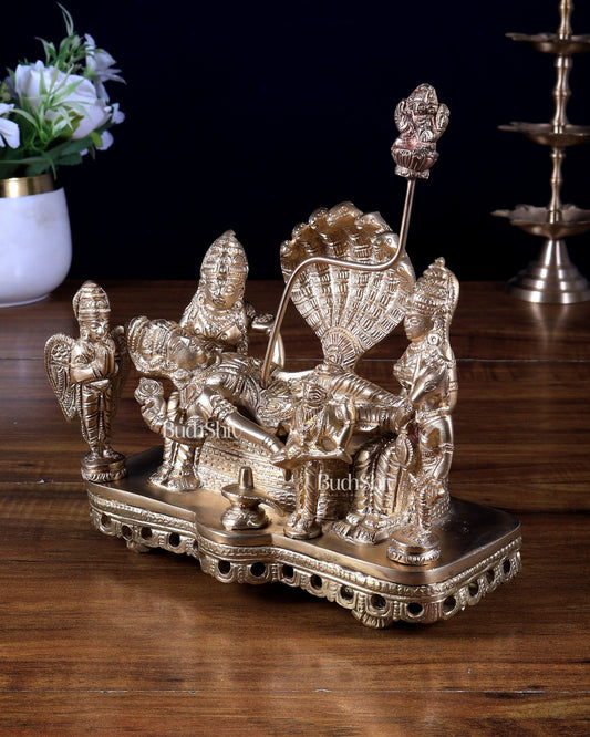 Premium Brass Vishnu Padmanabhan Swamy Idol – Intricately Carved | BudhShiv - Budhshiv.com