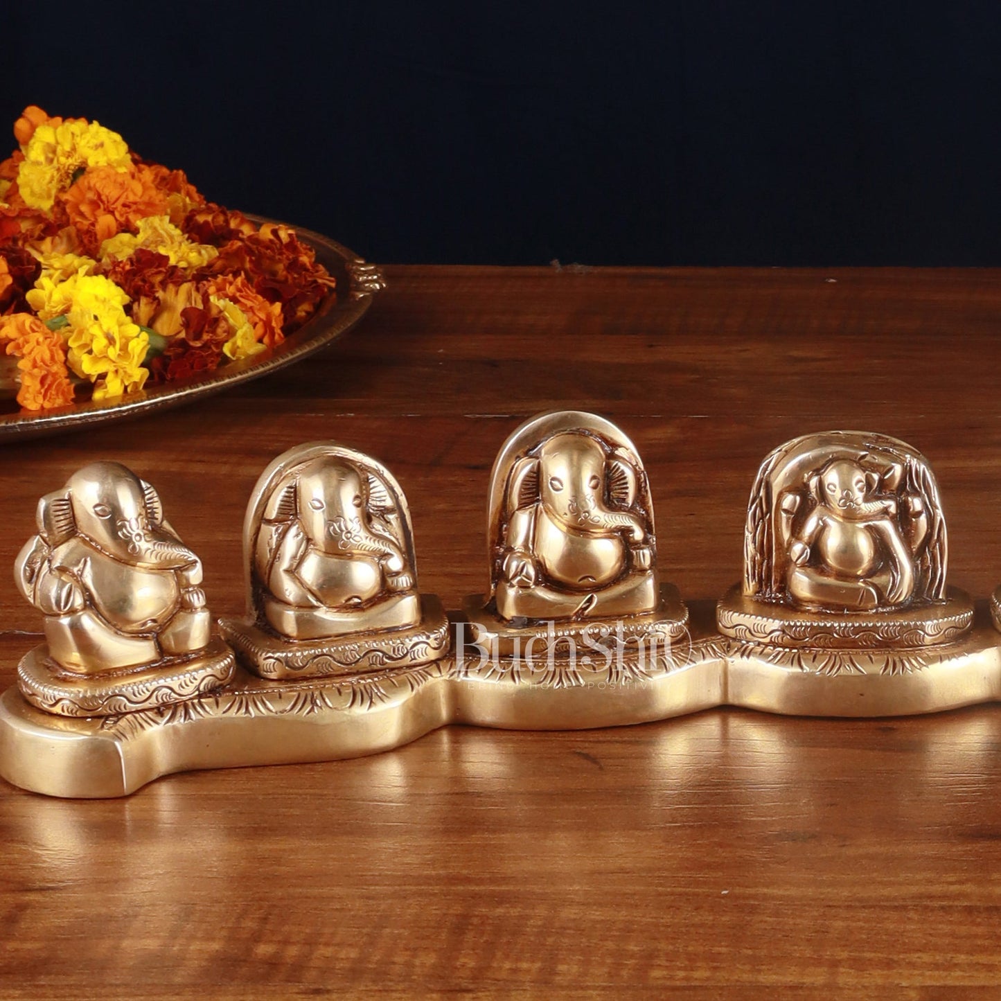 Pure Brass Ashtavinayaka – Eight Forms of Lord Ganesha Idols, 3 inch height - Budhshiv.com
