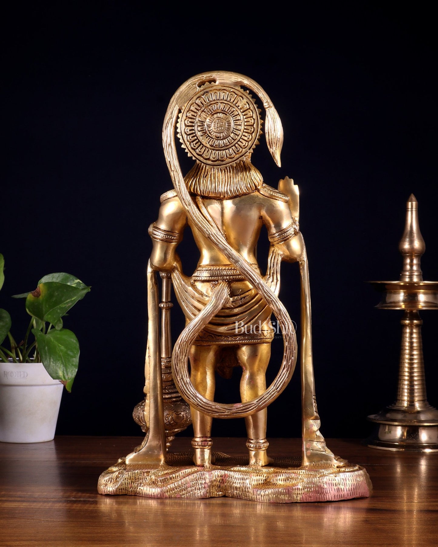 Pure Brass Bahubali Hanuman Standing Statue – 14 Inch - Budhshiv.com