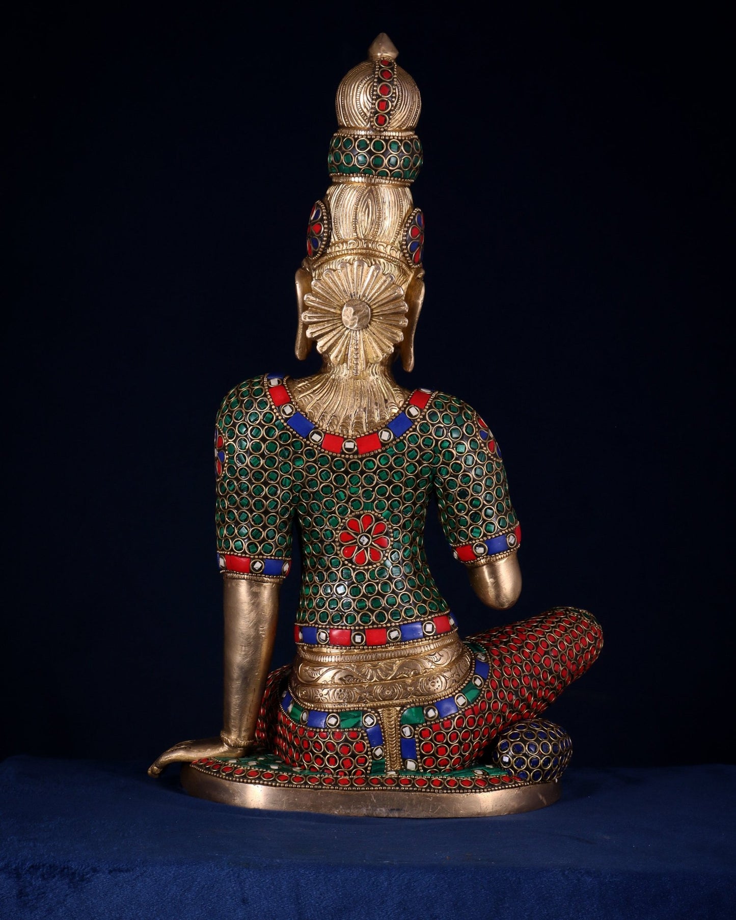 Pure Brass Bhoga Shakti Goddess Uma Parvati Sculpture – meenakari (Without Base) 18" - Budhshiv.com