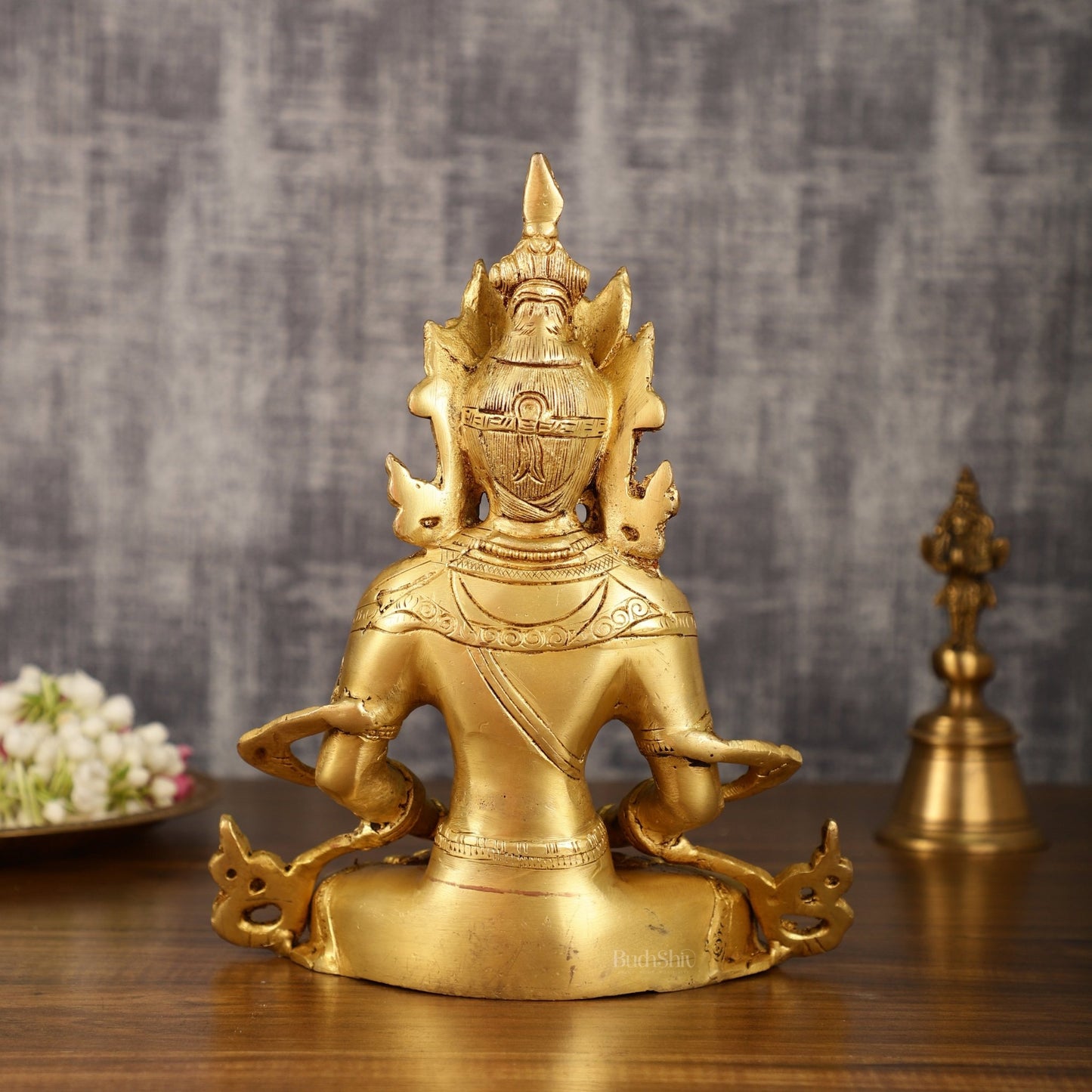 Pure Brass Buddha in Amitabha Mudra | Meditation Buddha | 12 Inch Statue - Budhshiv.com