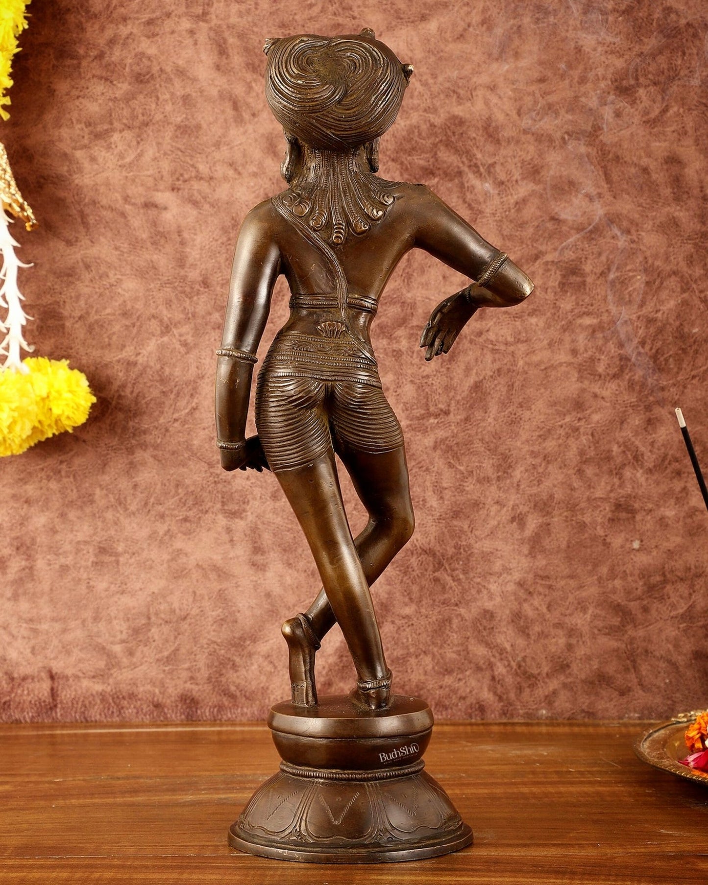 Pure Brass Chola - Style vrishava vahan Shiva Statue – Shirastraka Turban Design 15 inch - Budhshiv.com