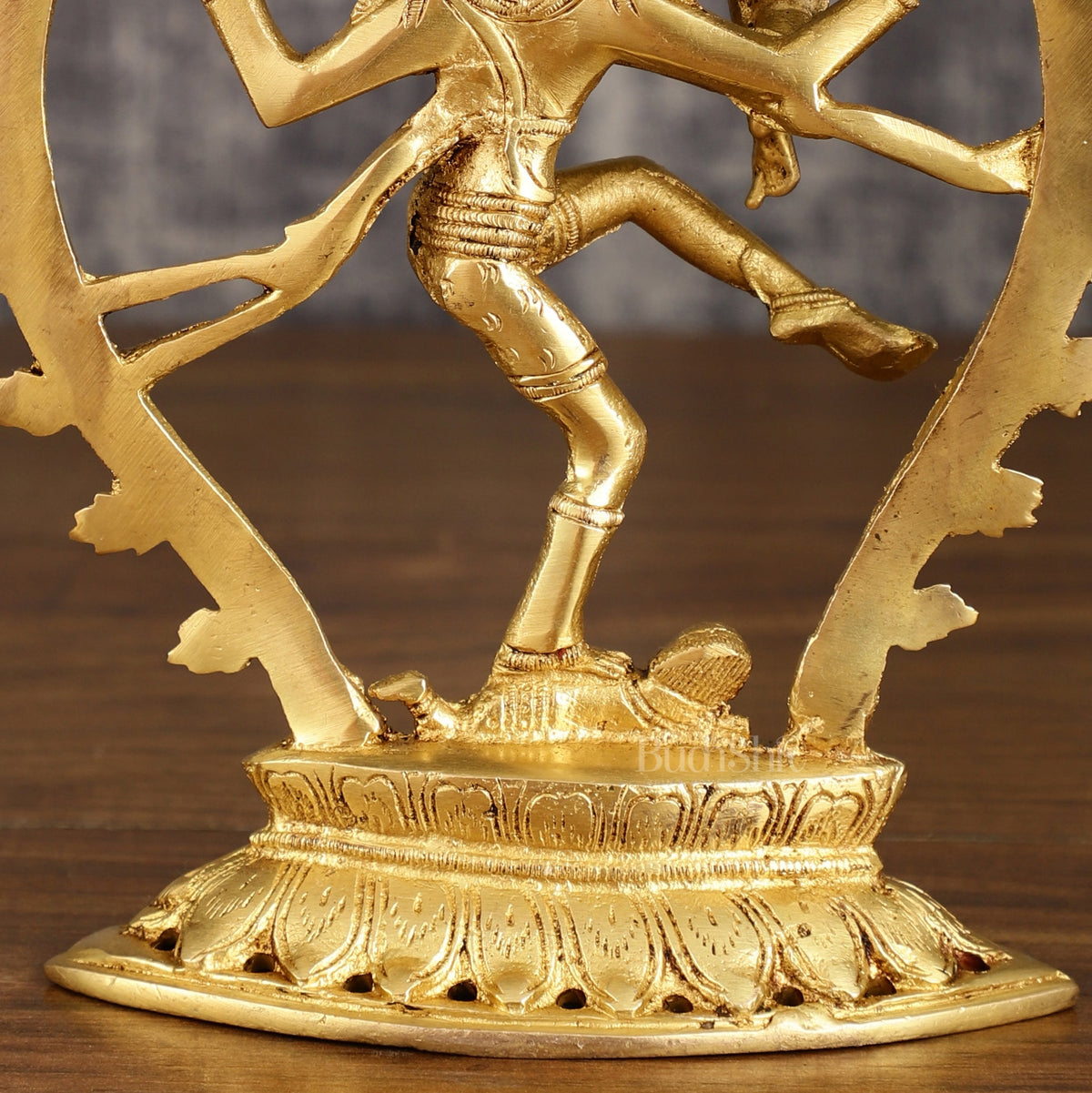 Pure Brass Dancing Shiva Nataraja with Oval Arch | 9 Inch - Budhshiv.com