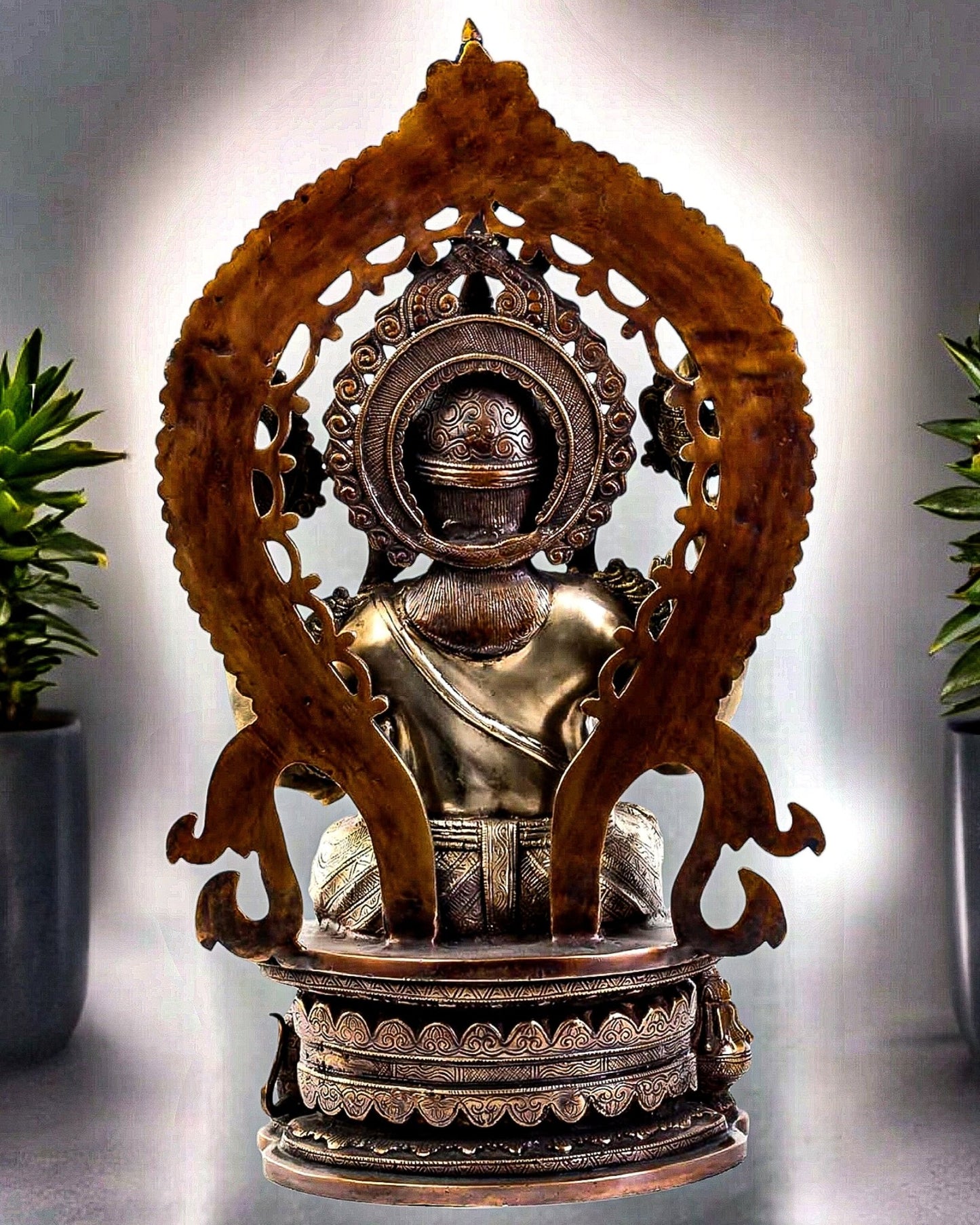 Pure Brass Ganesha Idol | Superfine Three Tone Finish 26" - Budhshiv.com