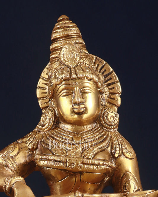 Pure Brass Goddess Annapurna Idol – 10 Inch, - Budhshiv.com