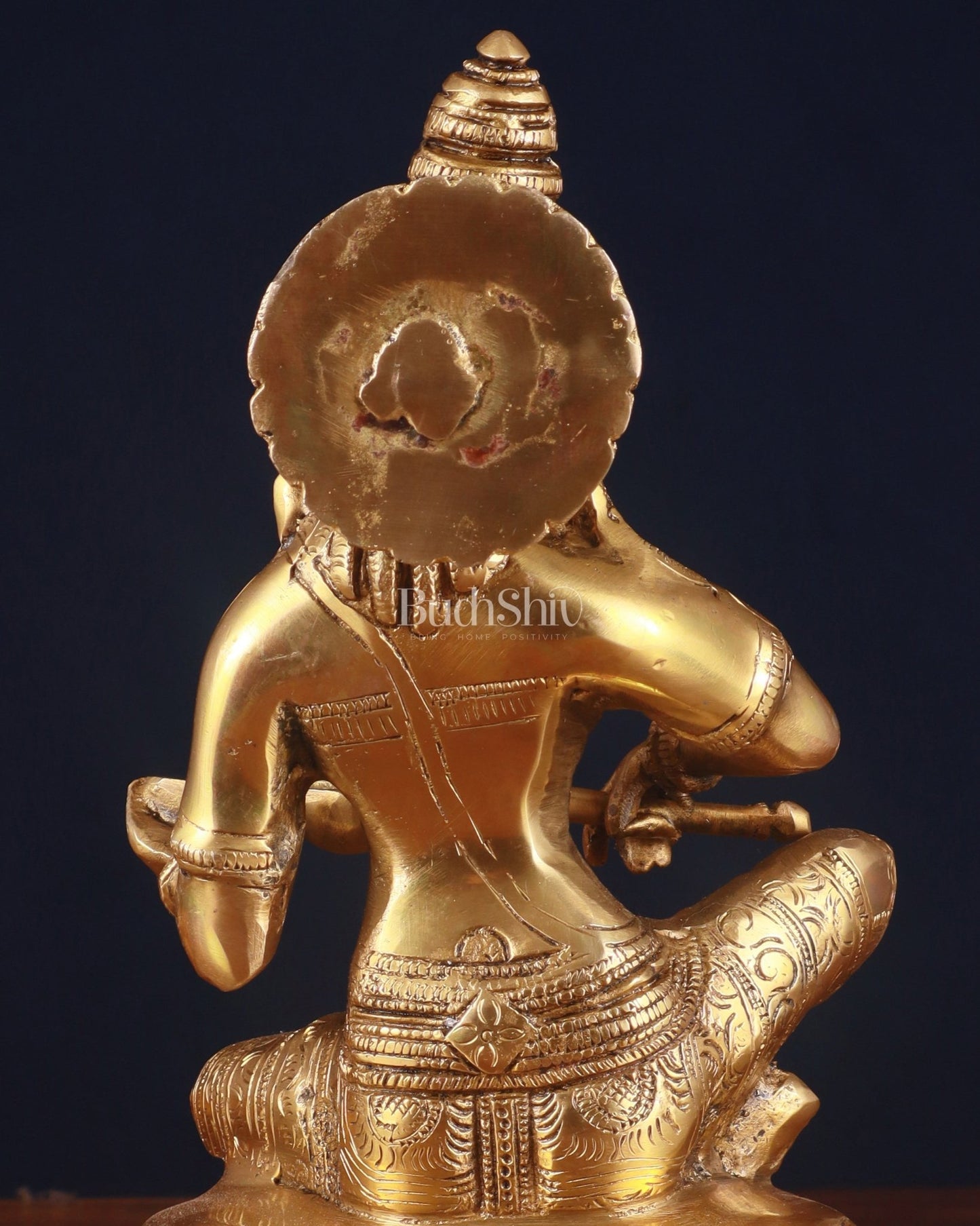 Pure Brass Goddess Annapurna Idol – 10 Inch, - Budhshiv.com