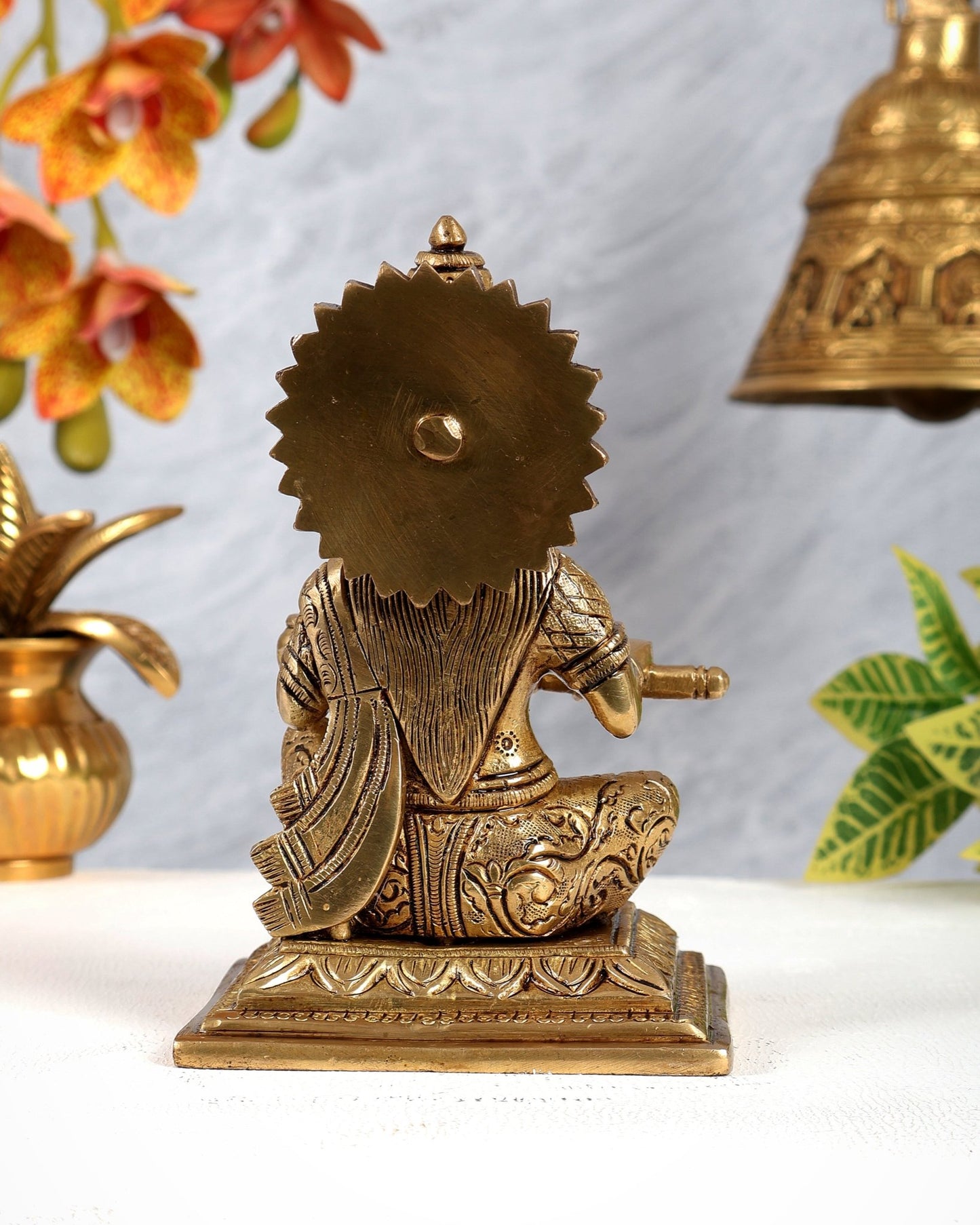 Pure Brass Goddess Annapurna – Idol of Nourishment & Abundance 5.5 inch - Budhshiv.com