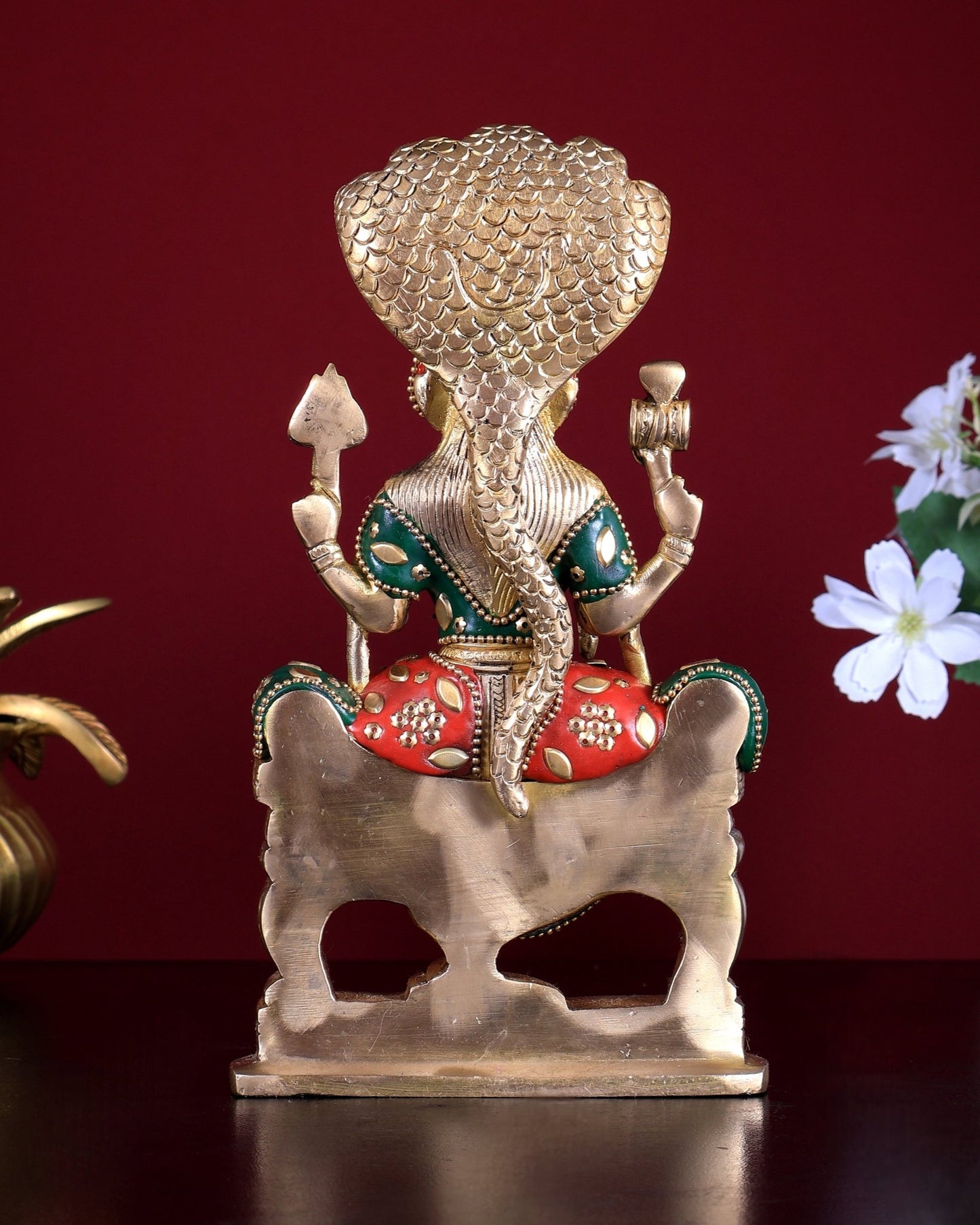 Pure Brass Goddess Mariamman Idol 7.5 inch meenakari - Budhshiv.com