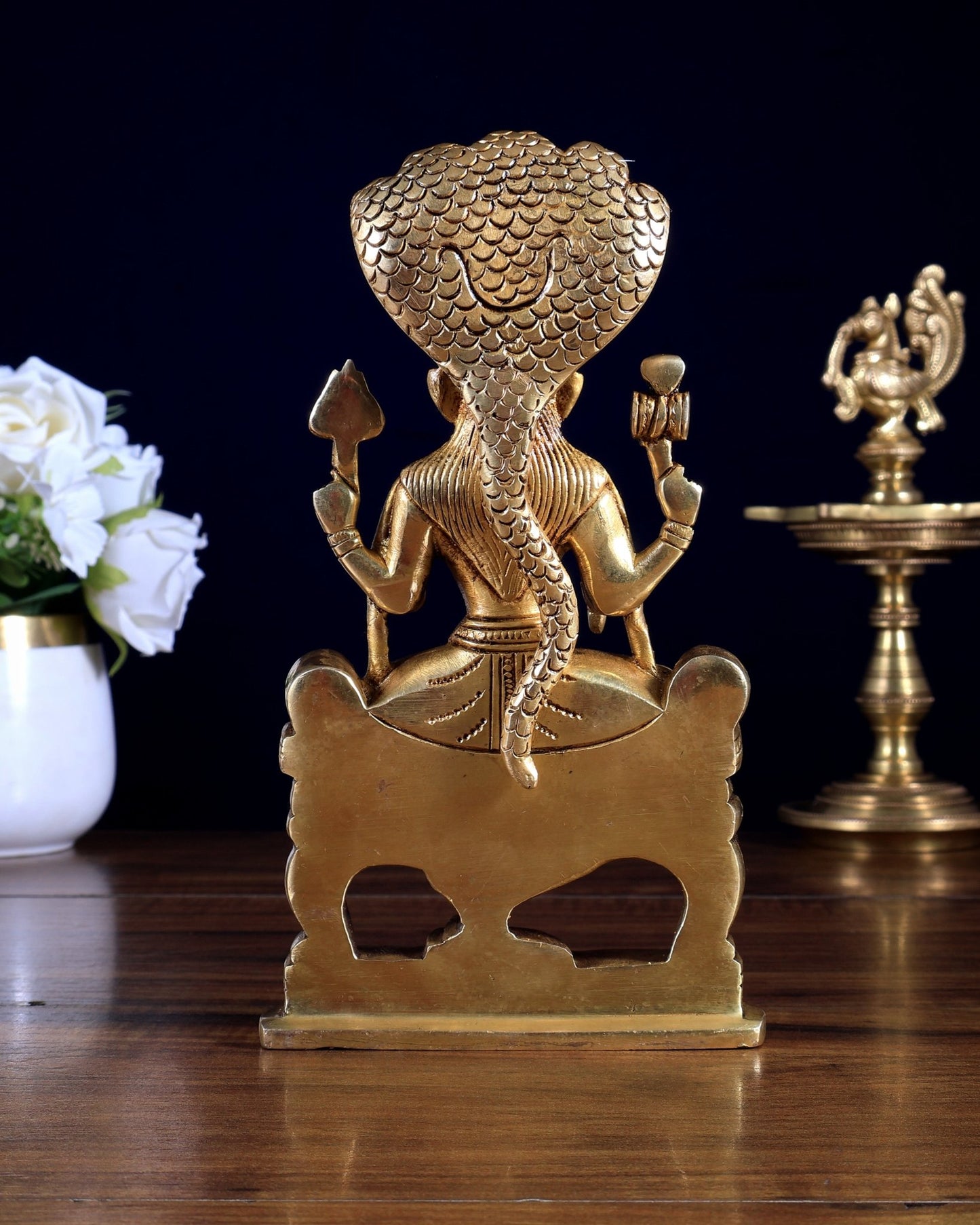 Pure Brass Goddess Mariamman Idol 7.5 inch - Budhshiv.com